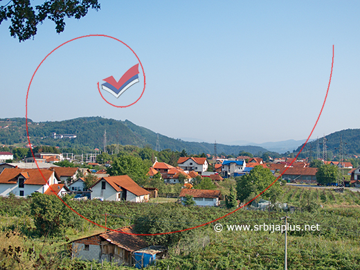 Pogled iz Gradskog parka prema Grdovićima, Arilje