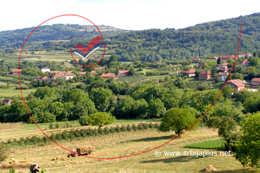Pogled na selo i seoske njive, Bučje, Knjaževac