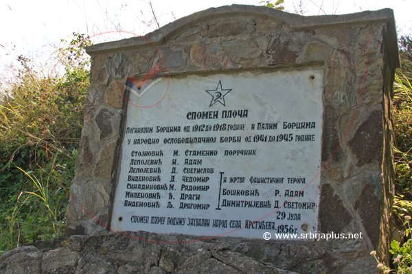 Spomen-ploča s imenima žrtava ratova, Krstićevo, Crna Trava