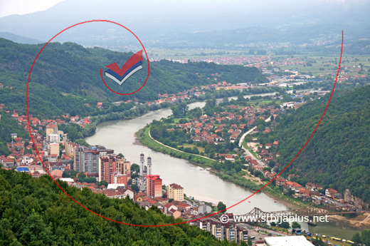 Pogled sa Đurđevog grada na Zvornik i Mali Zvornik