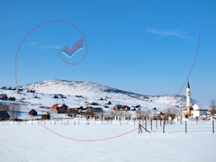 Pešter, panorama sela Ugao Pešter, panorama sela Ugao