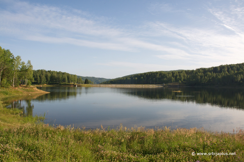 Vlasinsko jezero - pogled na branu
