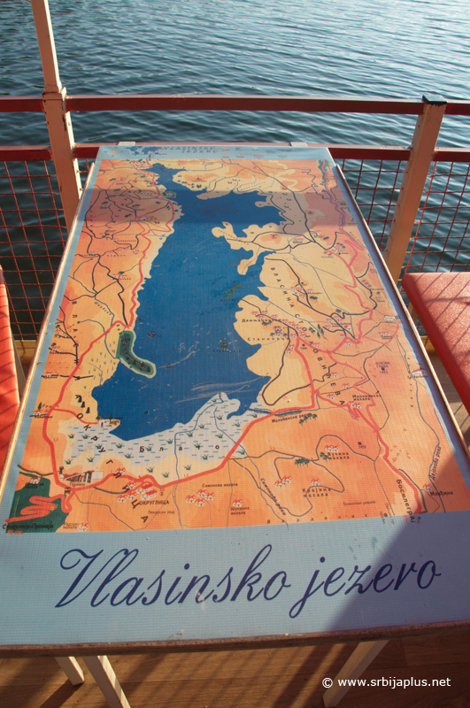 Vlasinsko jezero - mapa jezera