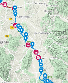 Mapa deonice Velika Plana - Stalać