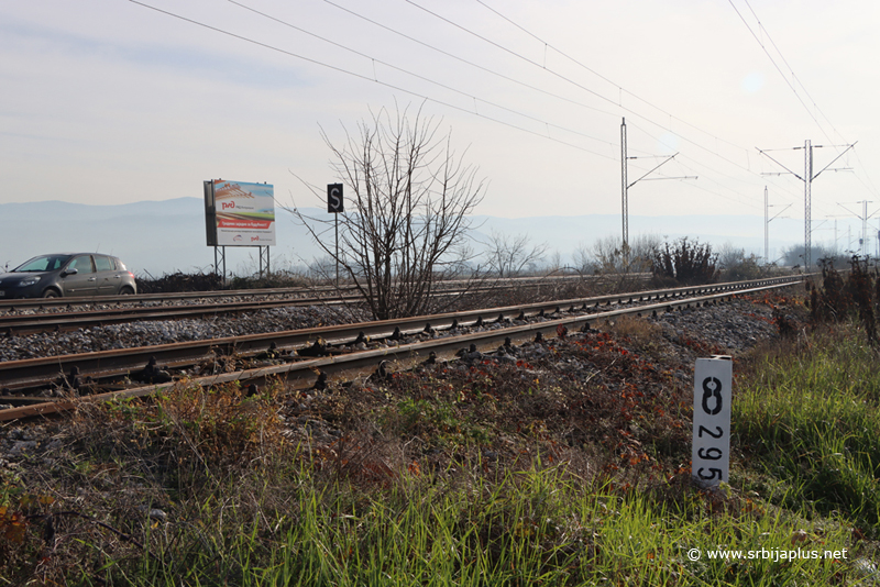 Železnička stanica Đorđevo - pružna oznaka rastojanja stanice Đorđevo od Beograda