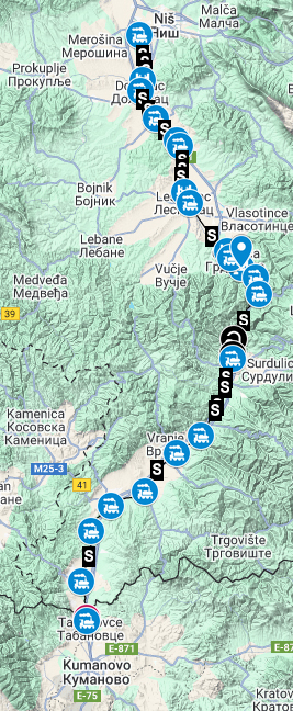 Solunska pruga, mapa trase