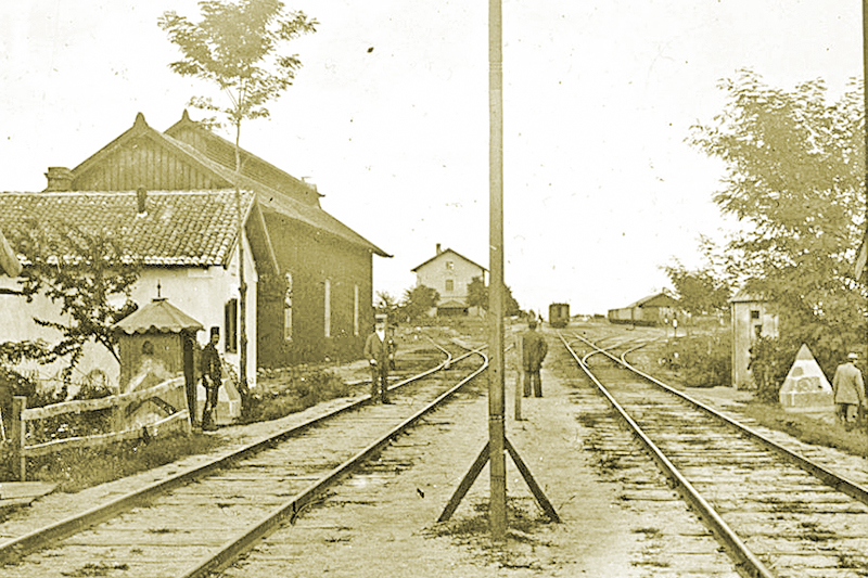 Granična železnička stanica Ristovac - zajednički srpski i turski graničari na Osmansko-srpskoj granici